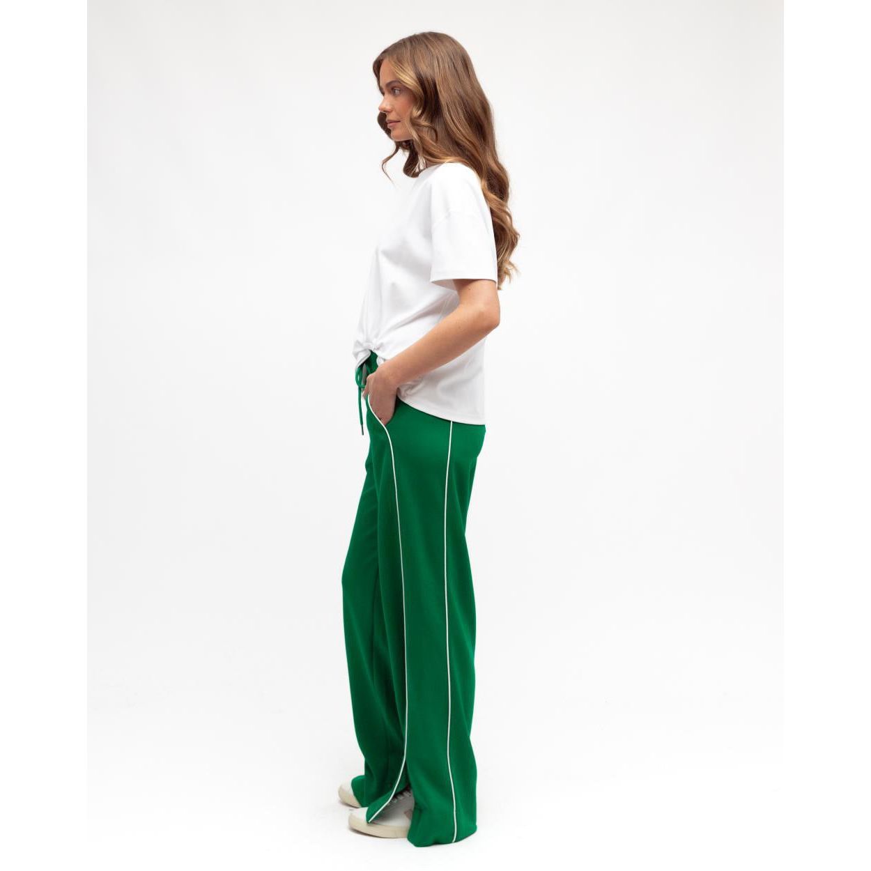 Rudie Trackpant - Green & White Stripe
