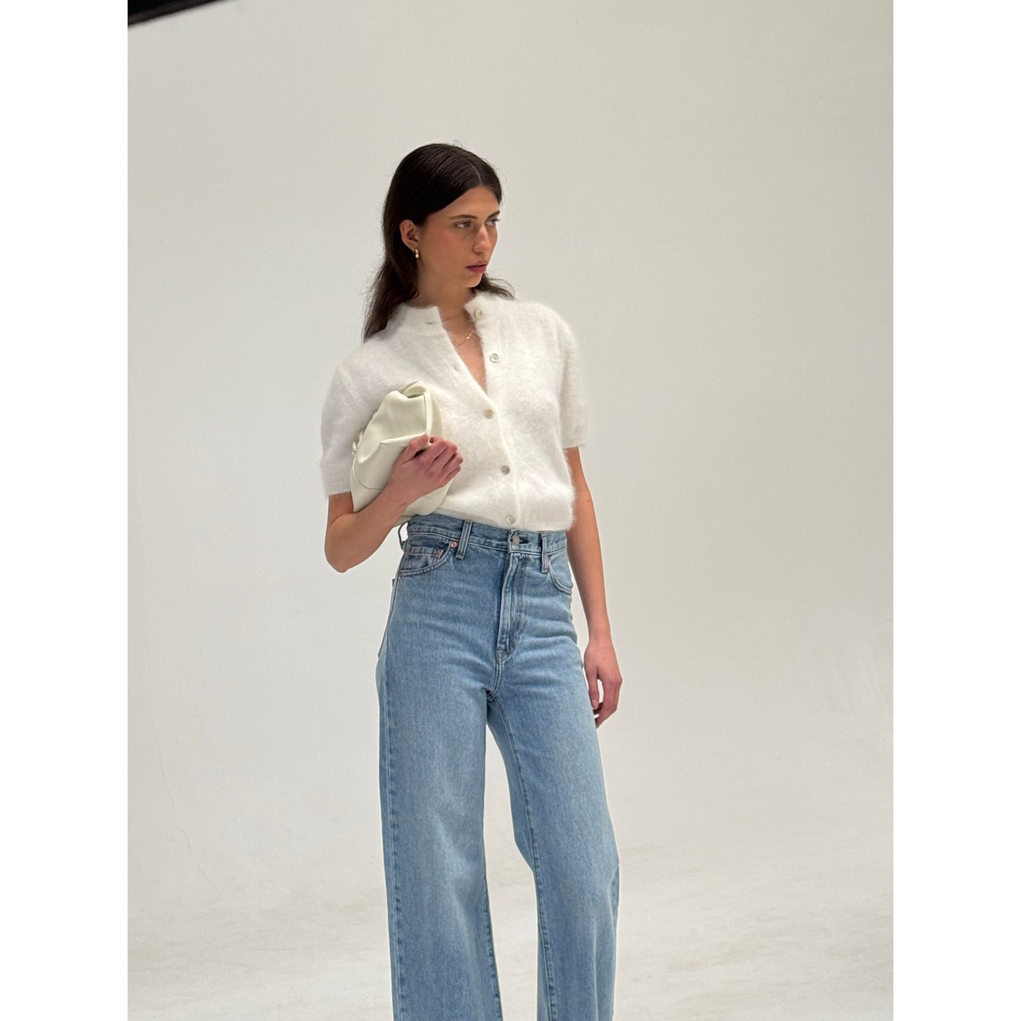 CLAUDIA CROP CARDIGAN-SNOW