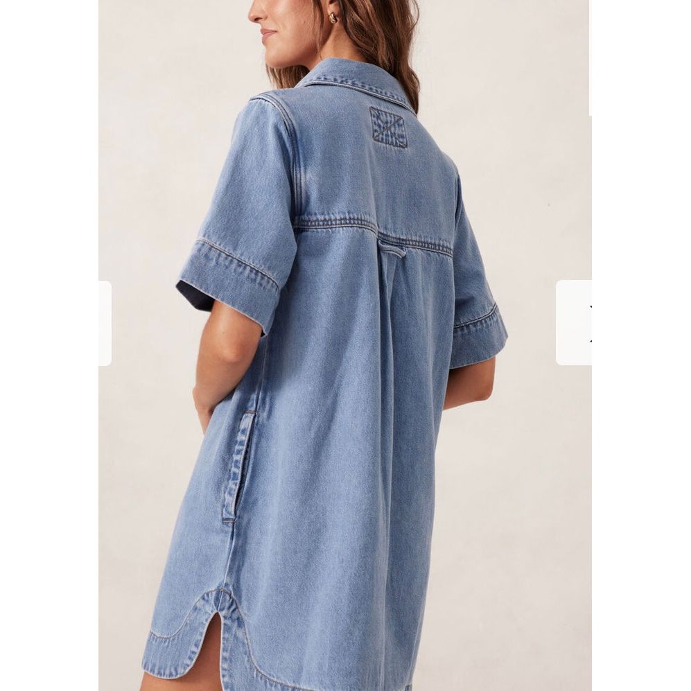 Minnie Shirt Dress-Vintage Denim