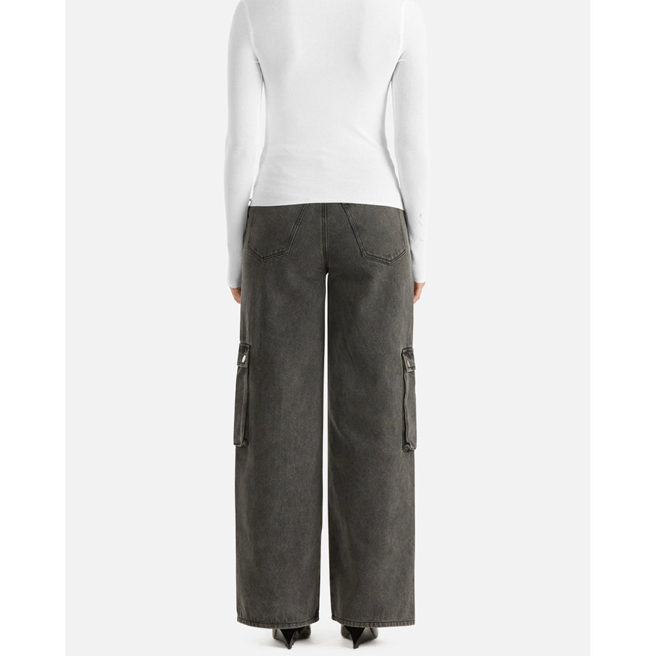 NOVA DENIM CARGO PANT- CHARCOAL WASH