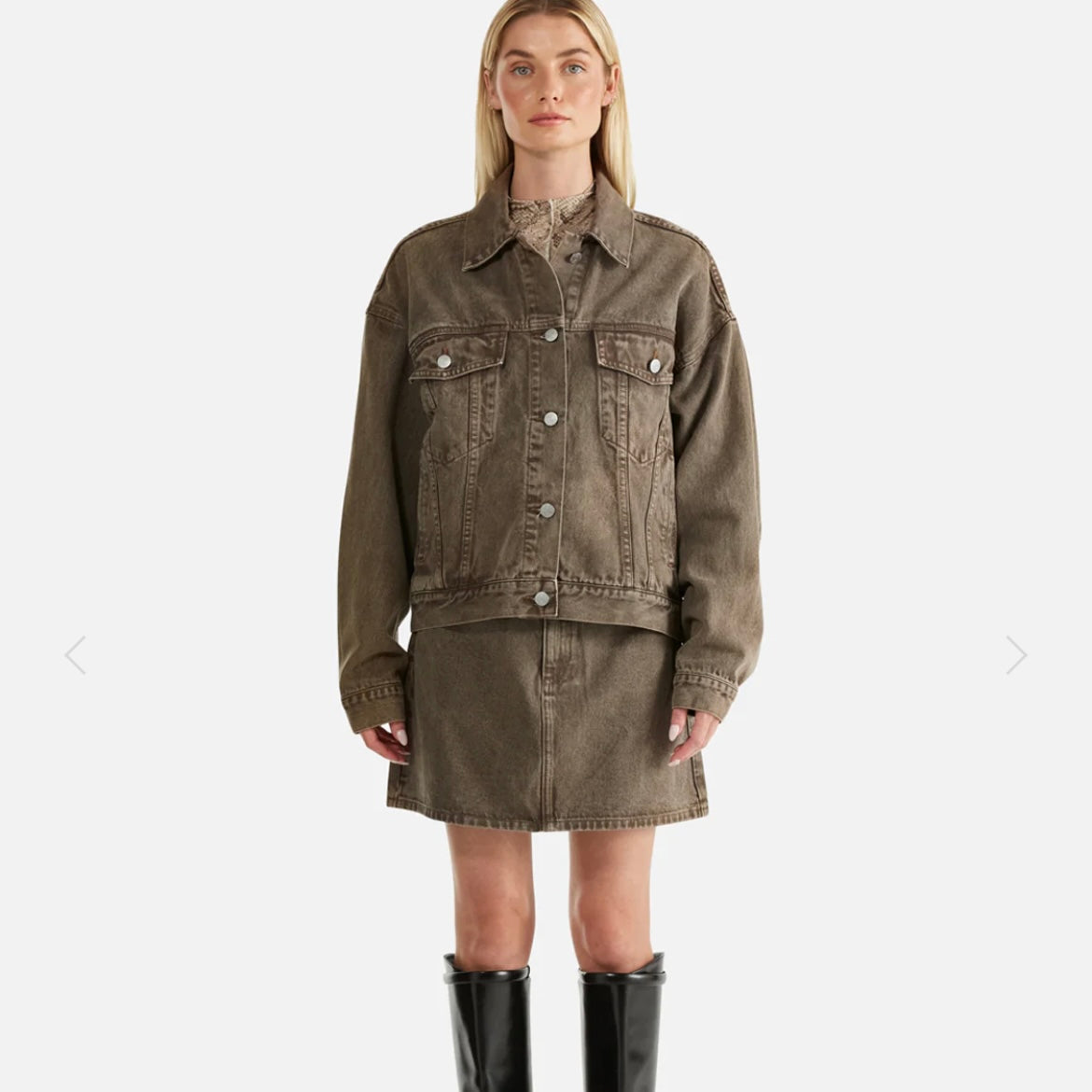 ENA PELLY- OVERSIZED DENIM JACKET-SANDWASH