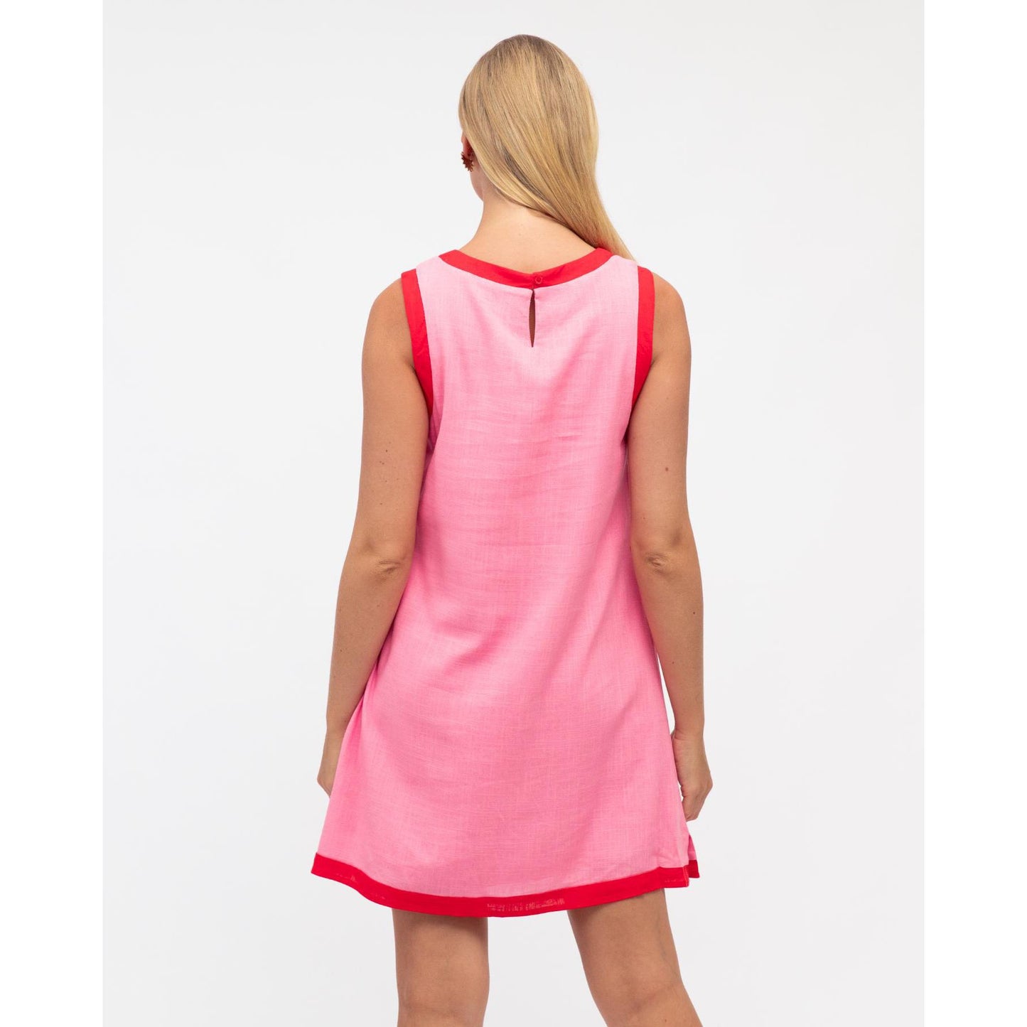 Jude Shift Dress-Pink/Cherry