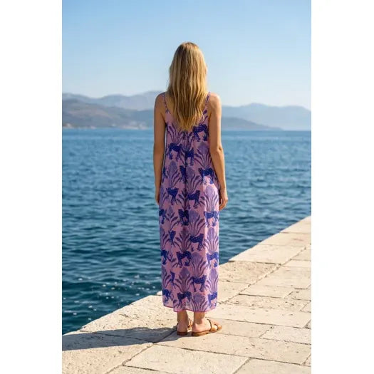 Jagger Maxi Dress-Cobolt & Pink