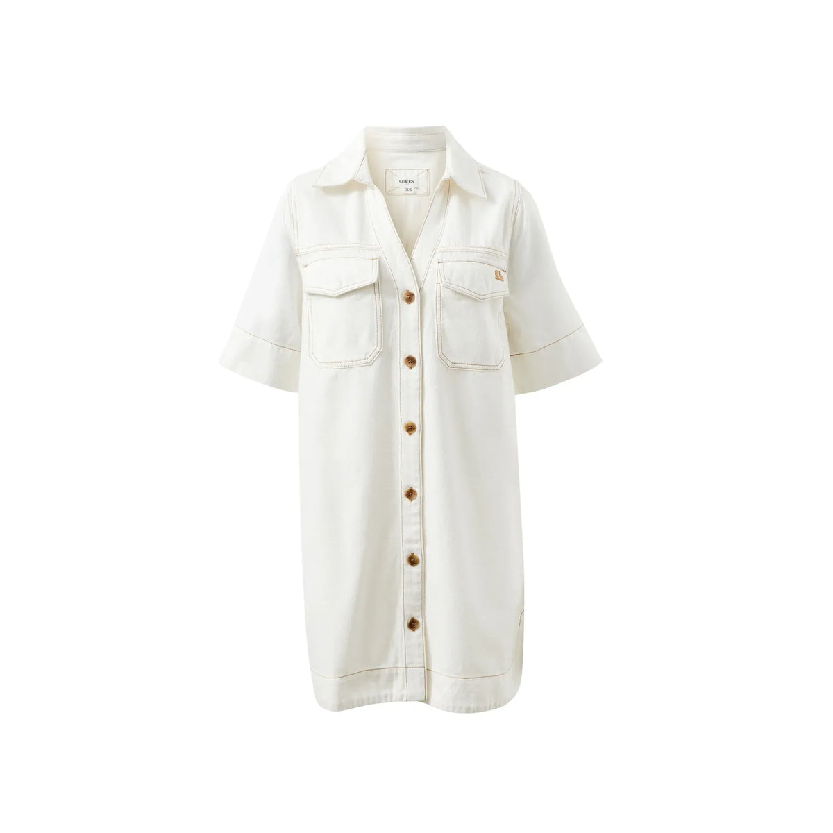 Bonnie Relaxed Shirt Dress- Fresh Ecru