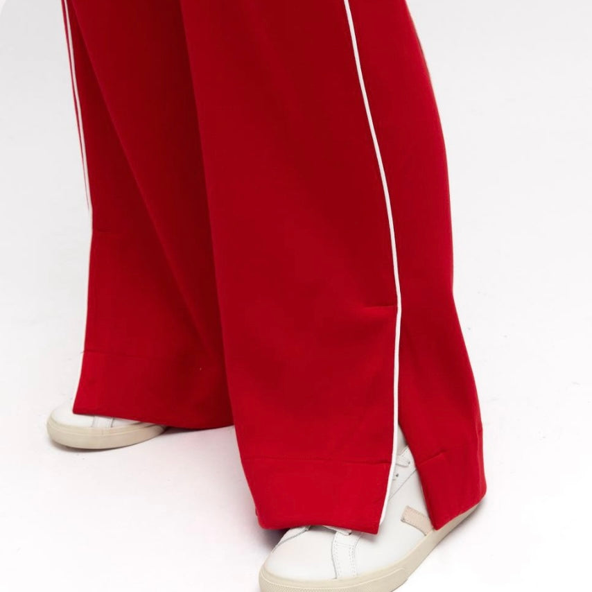 Ruby Trackpant - Blood Red & White Stripe
