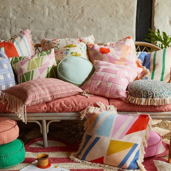 BIGGS COTTON CUSHION - DAHLIA-SAGE & CLARE