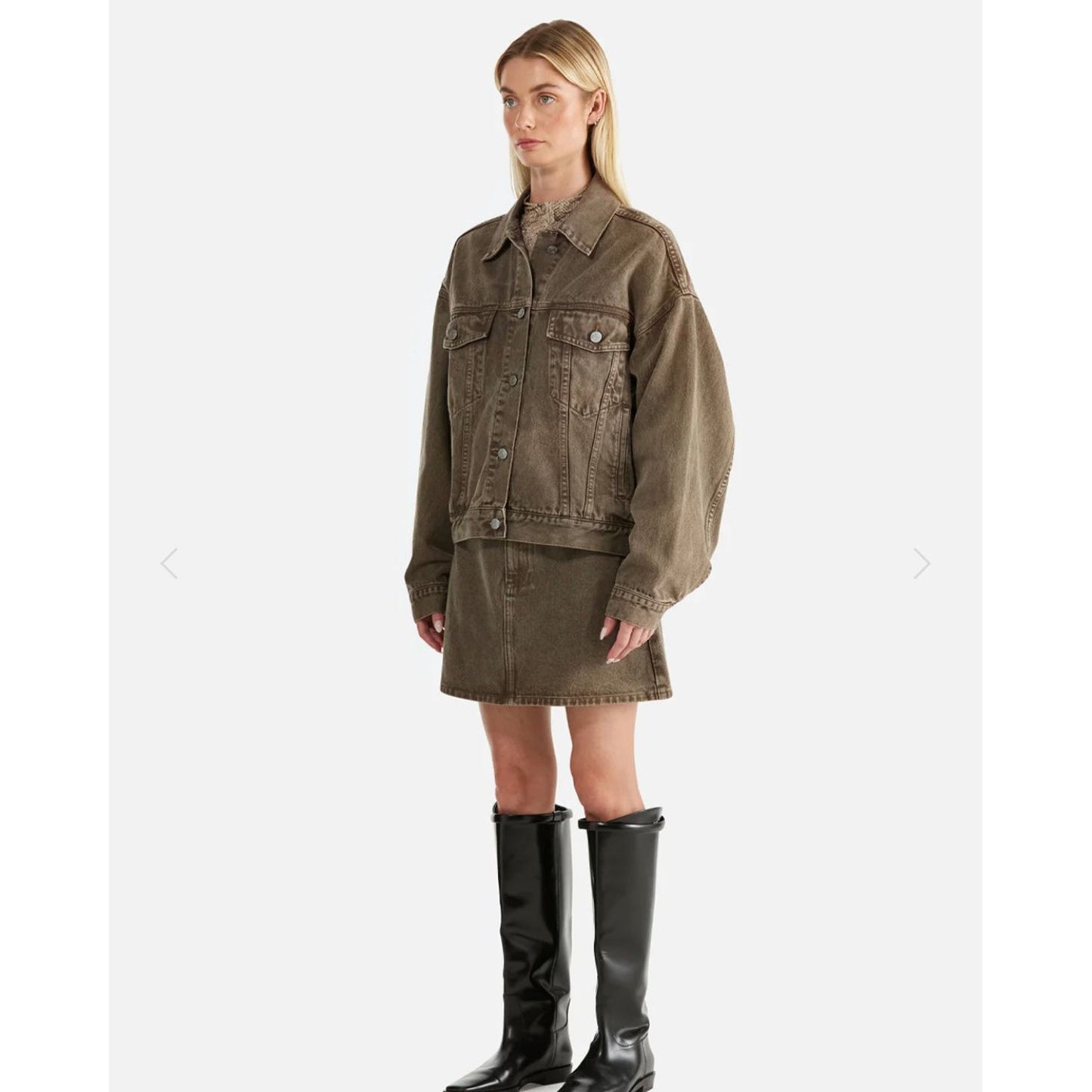 ENA PELLY- OVERSIZED DENIM JACKET-SANDWASH