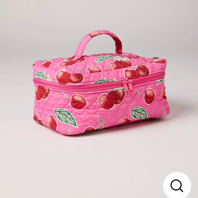 Cherry Blossom Quilted Cotton Toiletry Case-Kip & Co