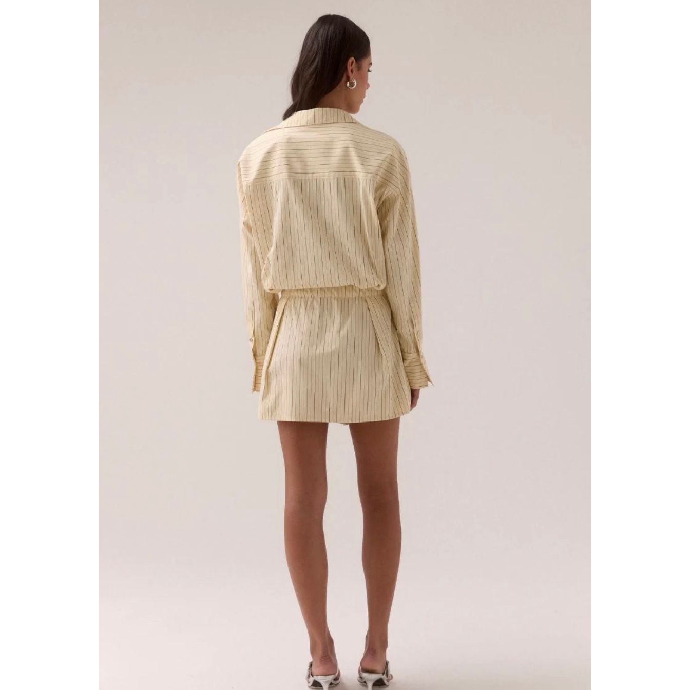 BRYNN SHIRT DRESS-LEMONADE STRIPE