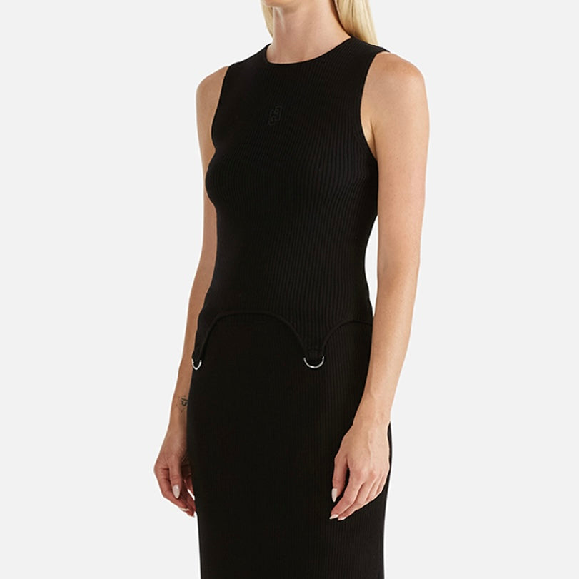 ENA PELLY -KITA RIB KNIT TANK-BLACK