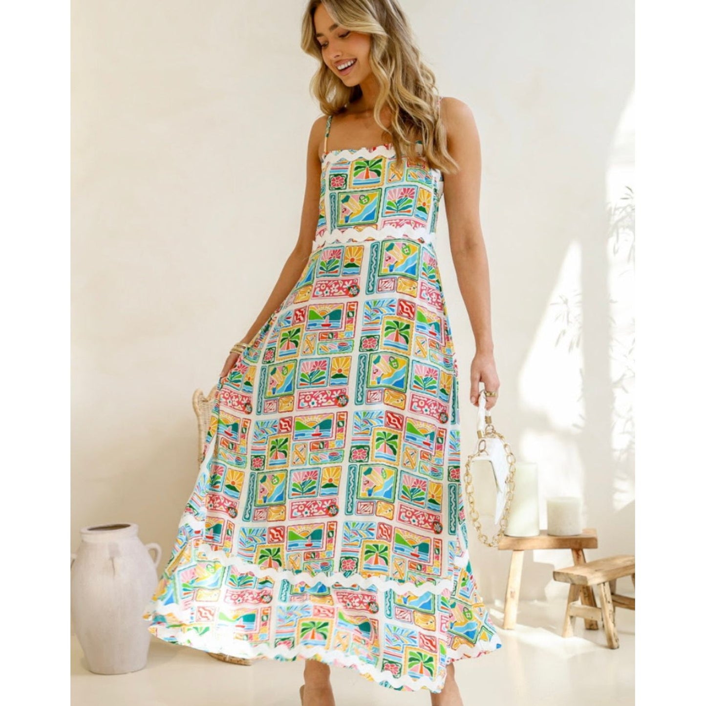 VACAY MIDI DRESS - MULTI