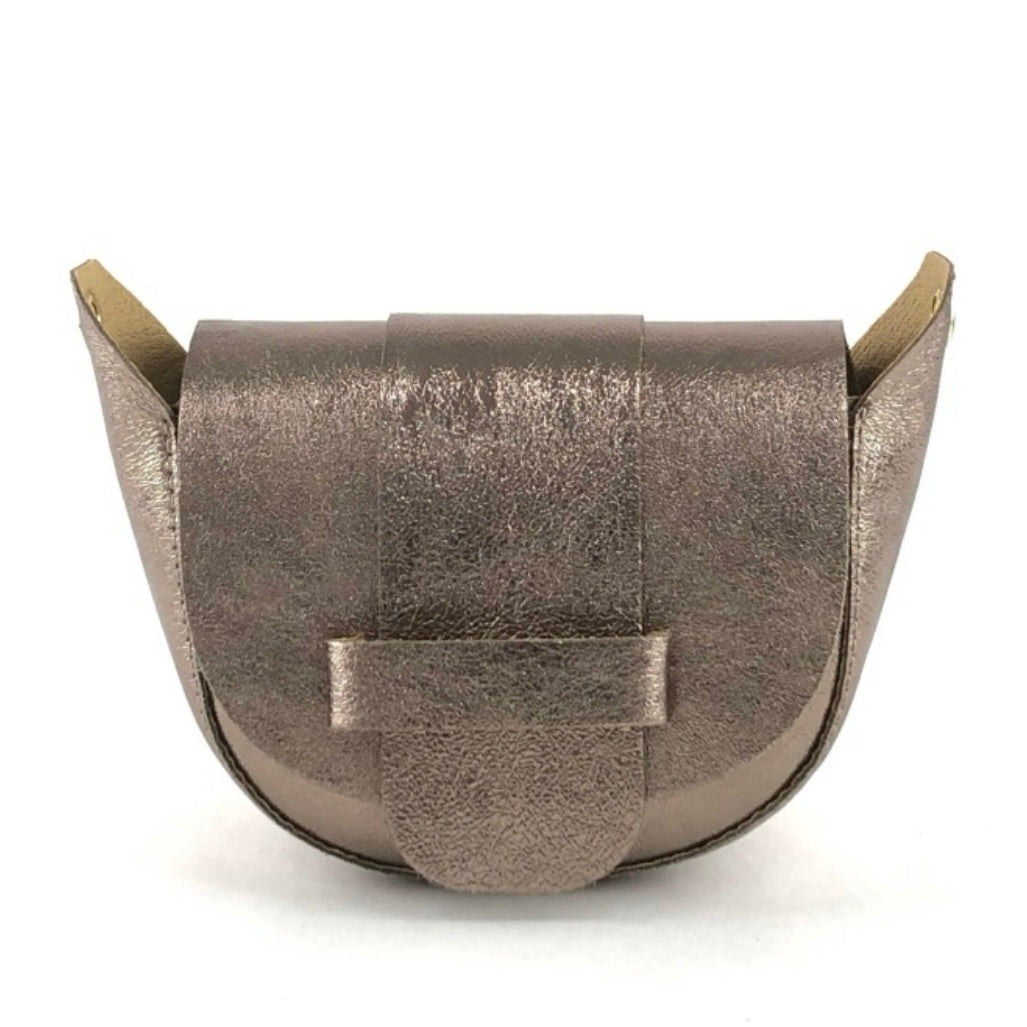 SUKI SADDLE CROSSBODY BAG-METALLIC BRONZE
