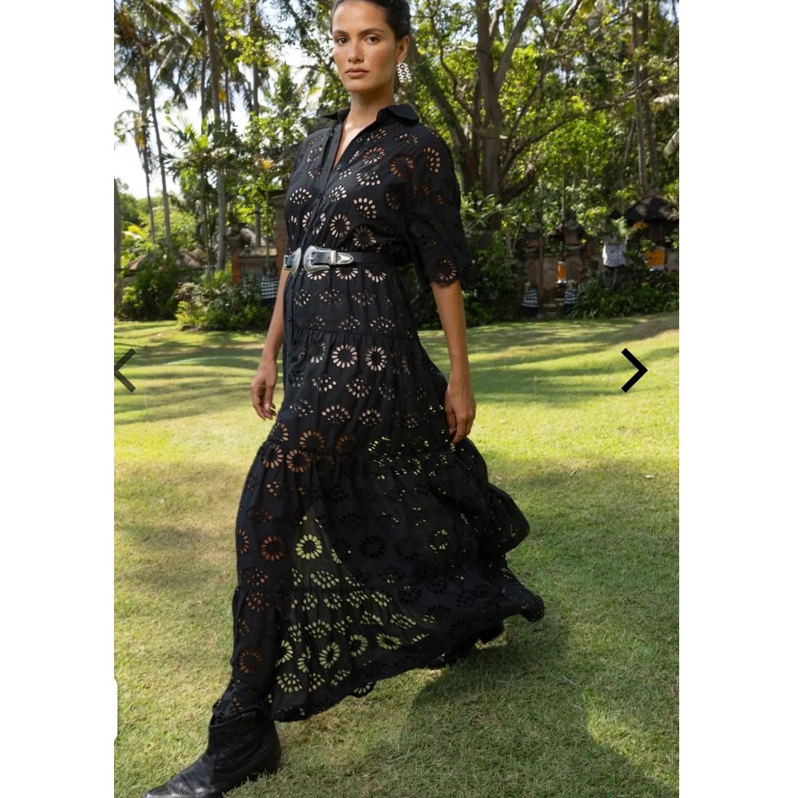 Gardenia Embroidered Dress- Miss June Paris-Intense Black