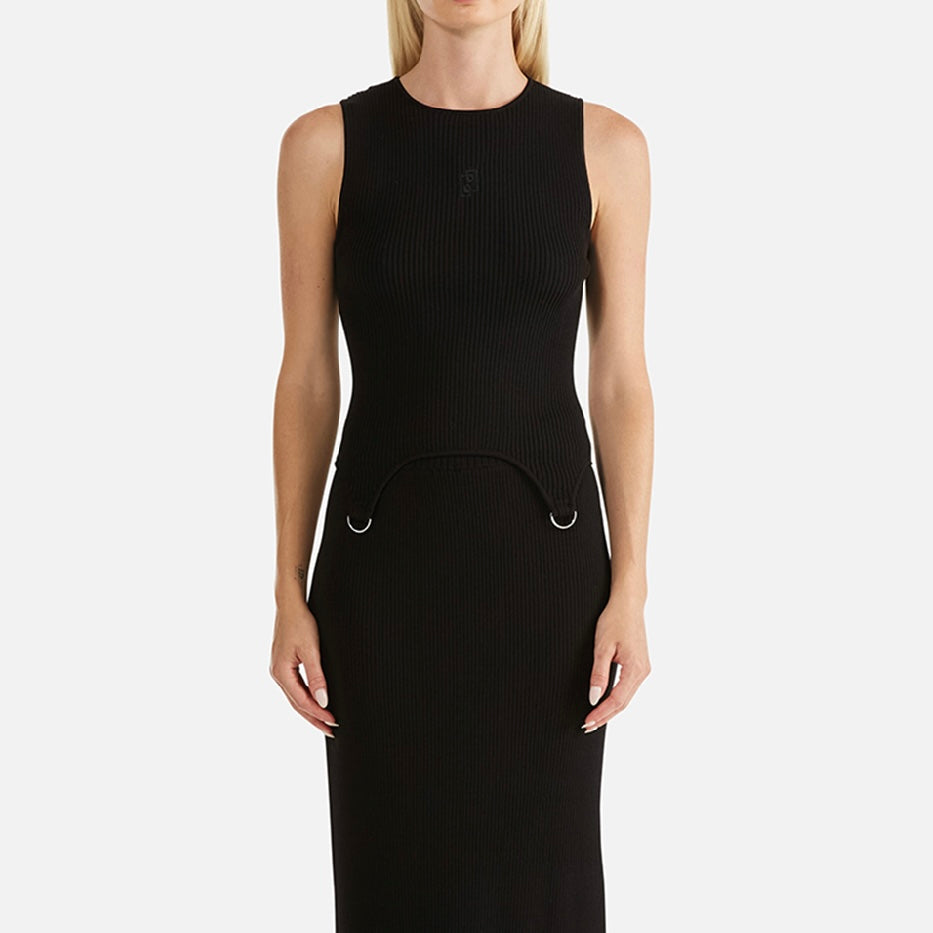 ENA PELLY -KITA RIB KNIT TANK-BLACK