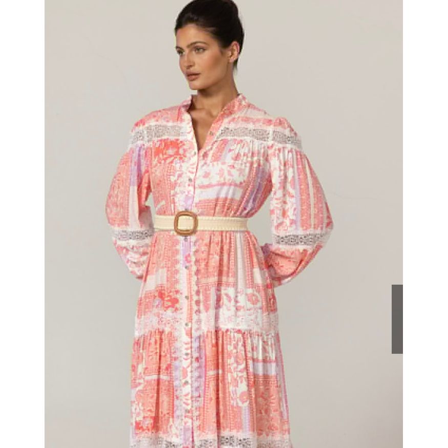 Miss June Paris Gwen Dress-Pink Multi