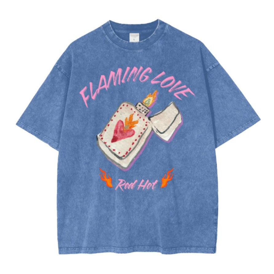FLAMING LOVE SNOW WASH OVERSIZE