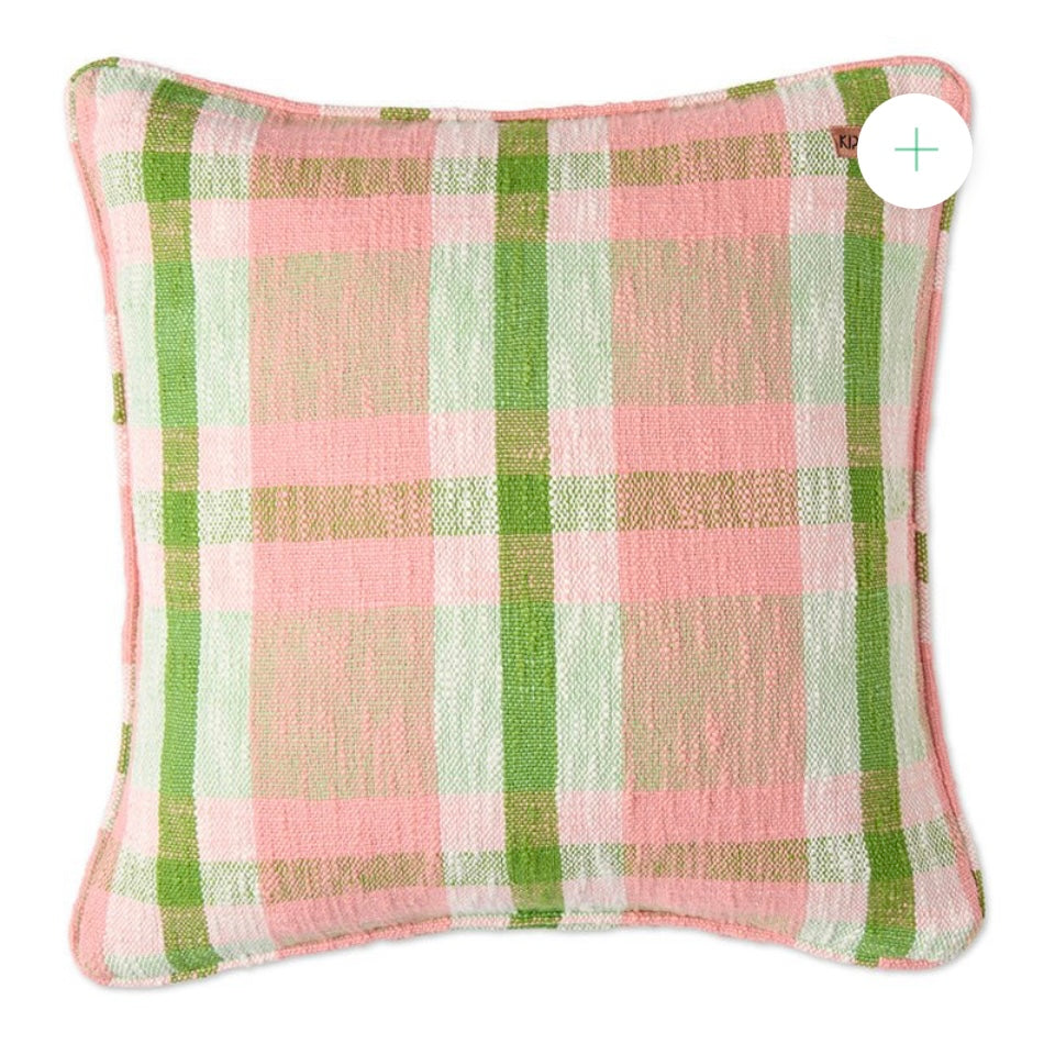 PISTACHIO TARTAN WOVEN CUSHION