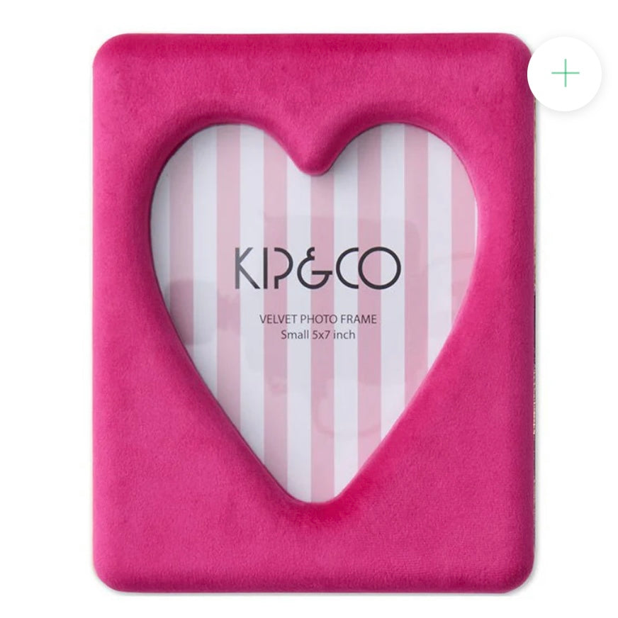 DESERT ROSE HEART VELVET PHOTO FRAME