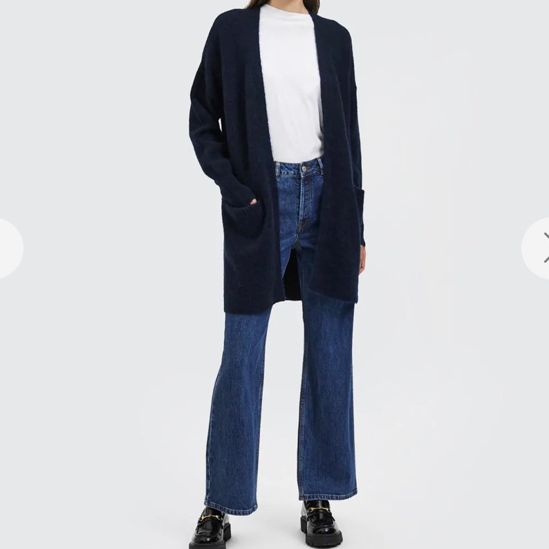 Anais Wool Blend Cardigan-French Navy