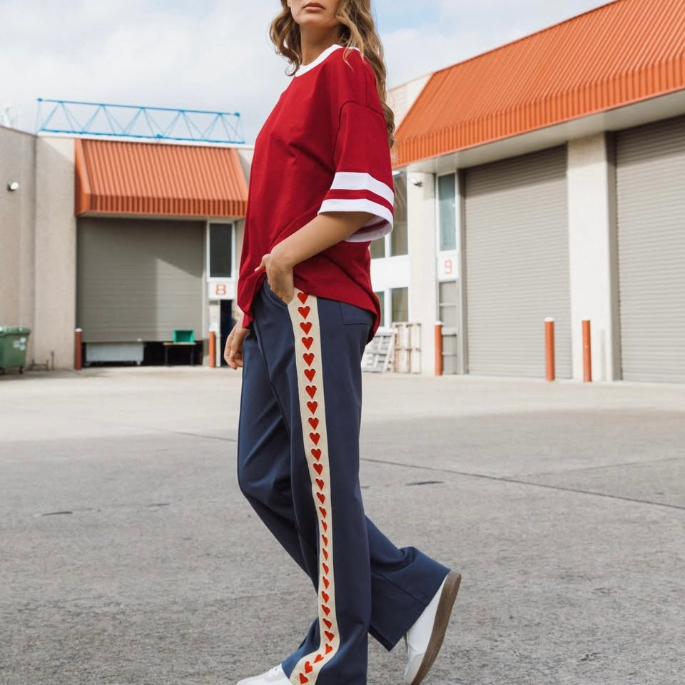WHOLE LOT A LOVE TRACK PANT -BLUE