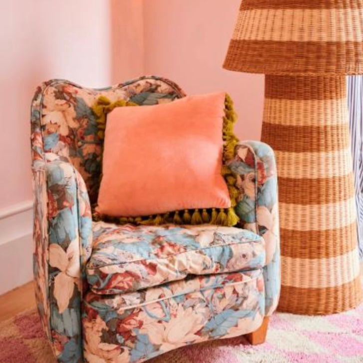 Citron Rose Velvet Tassel Cushion