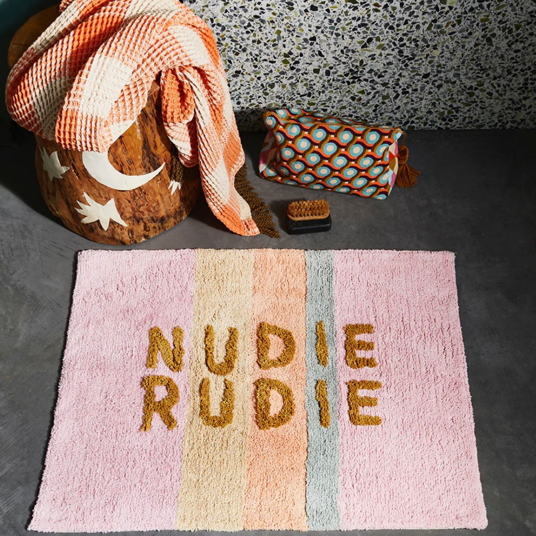 TULA NUDIE BATH MAT - BUBBLEGUM STRIPE