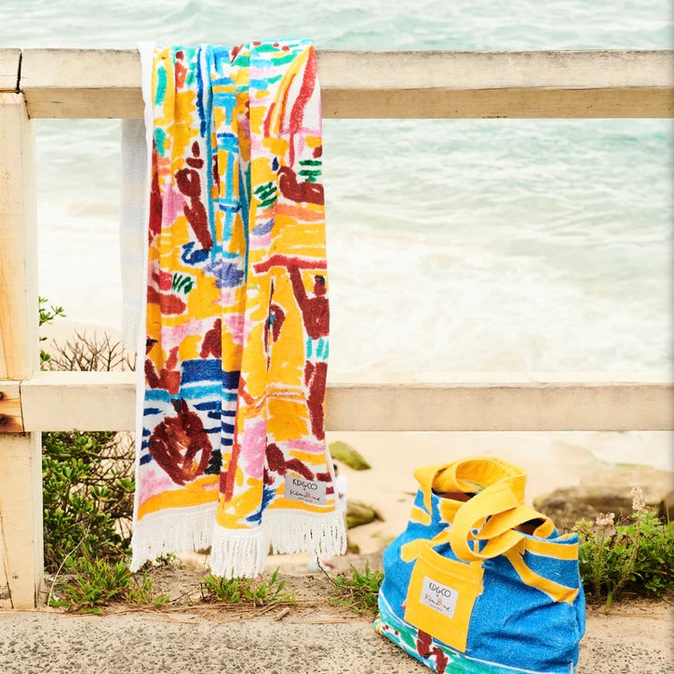 KEN DONE BEACH LIFE TERRY BEACH TOWEL-KIP & CO
