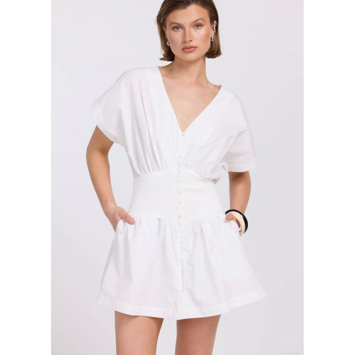 VERSED MINI DRESS - CHALK