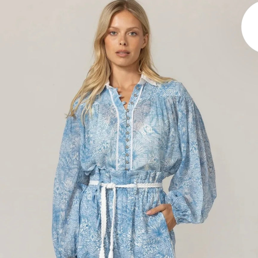 Mona Shirt -Miss June Paris-Blue