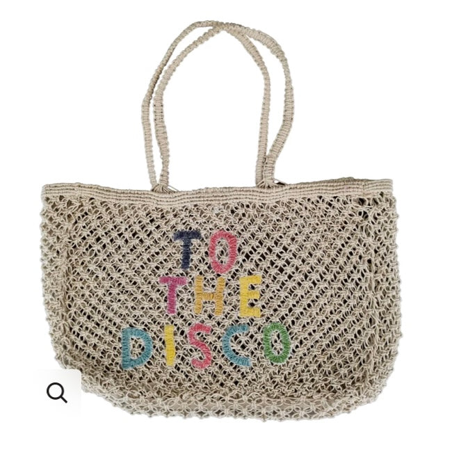 TO THE DISCO JUTE TOTE BAG