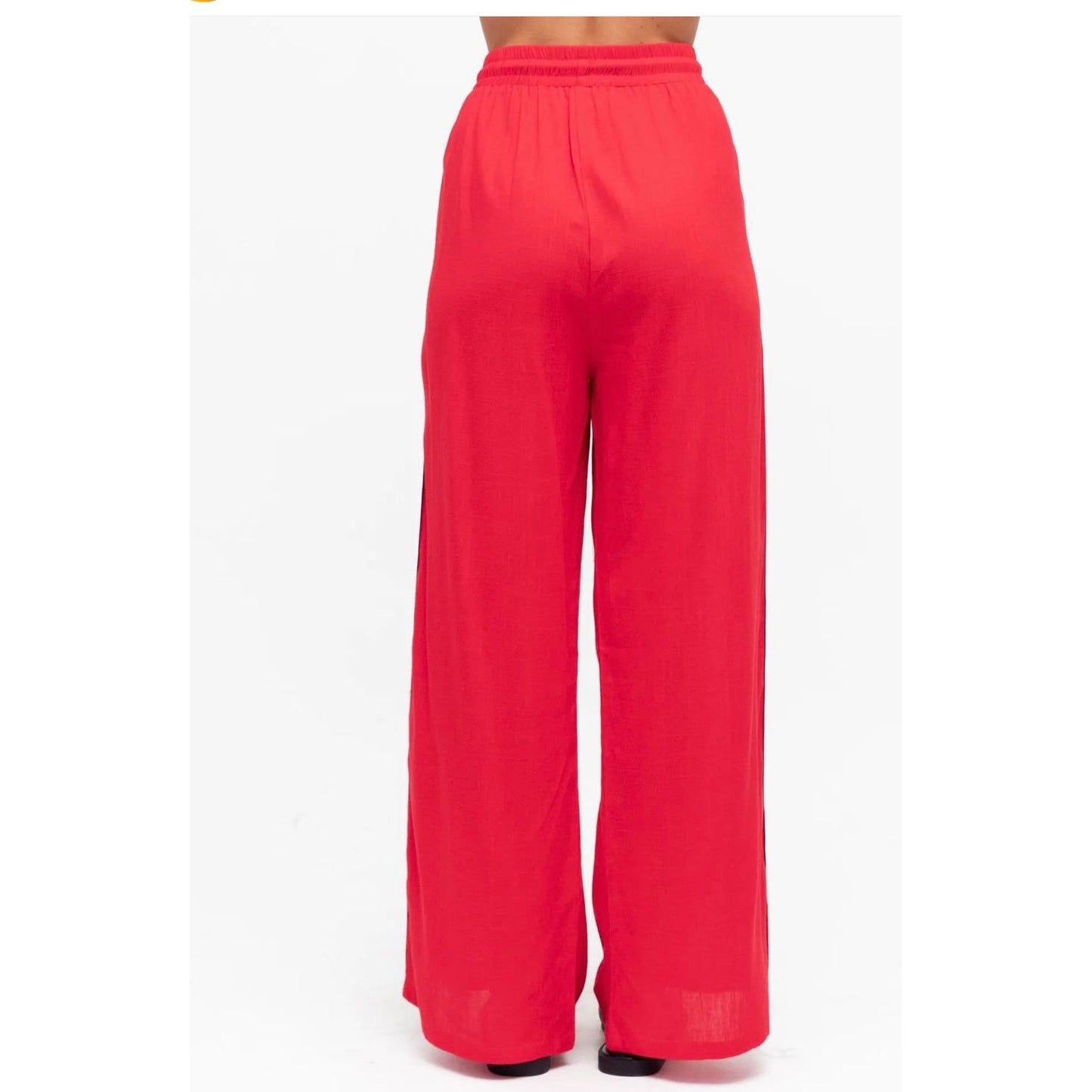 RACER LINEN STRIPE PANT-RED