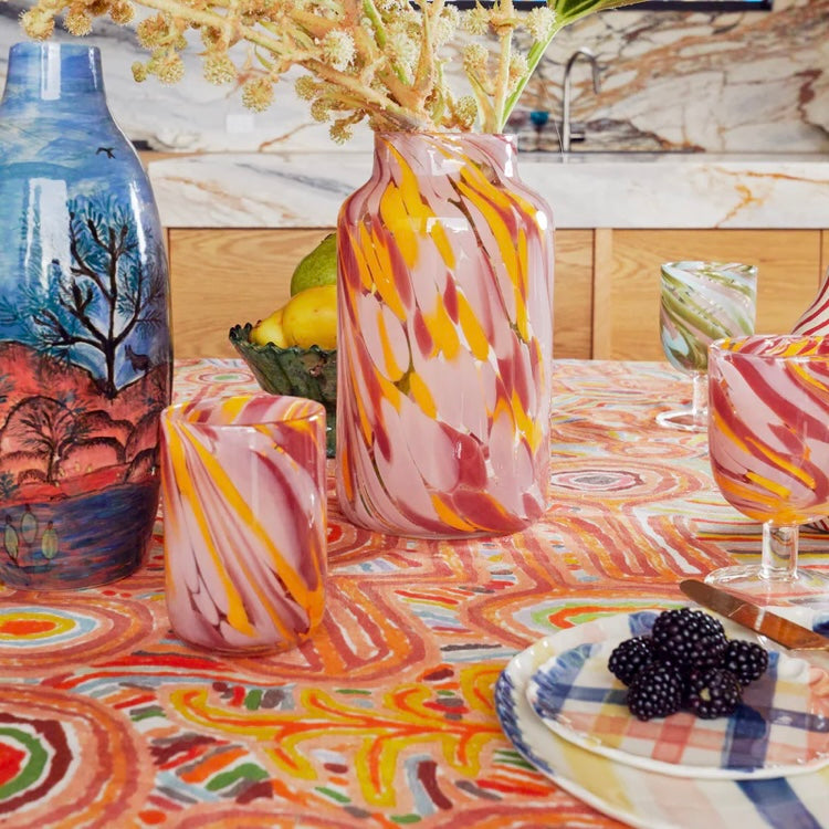 DESERT FLOWER SWIRL LARGE TUMBLER GLASS 2P SET-KIP & CO