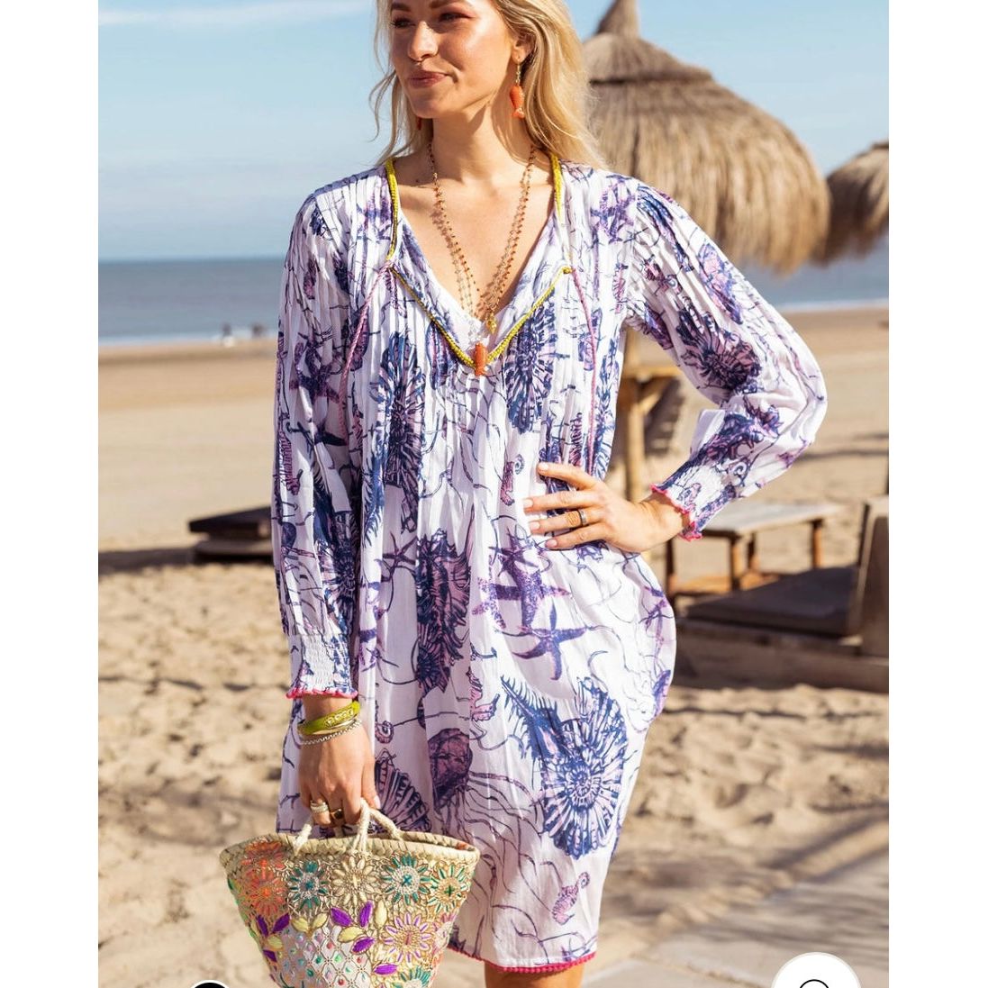 Sea Life Dress - Blue & White