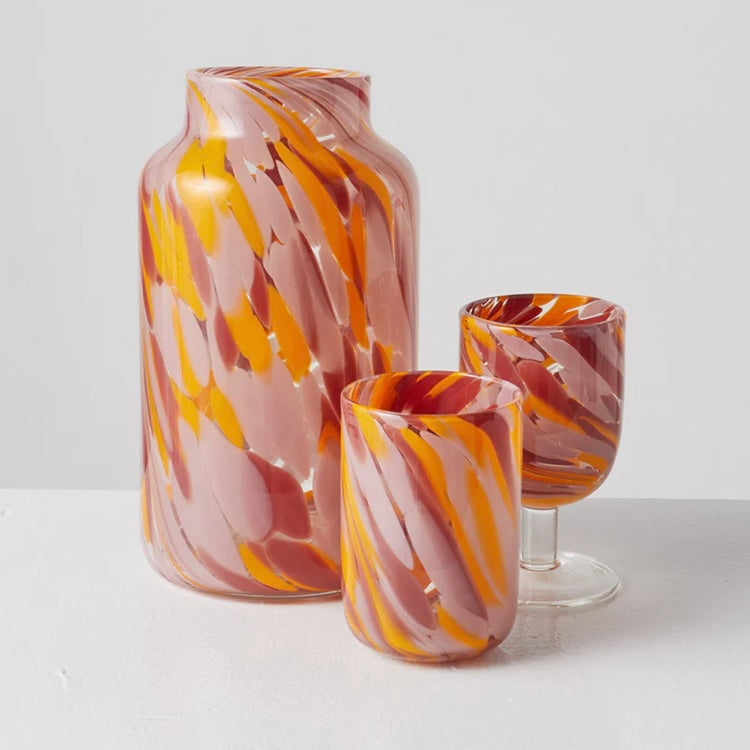 DESERT FLOWER SWIRL LARGE TUMBLER GLASS 2P SET-KIP & CO