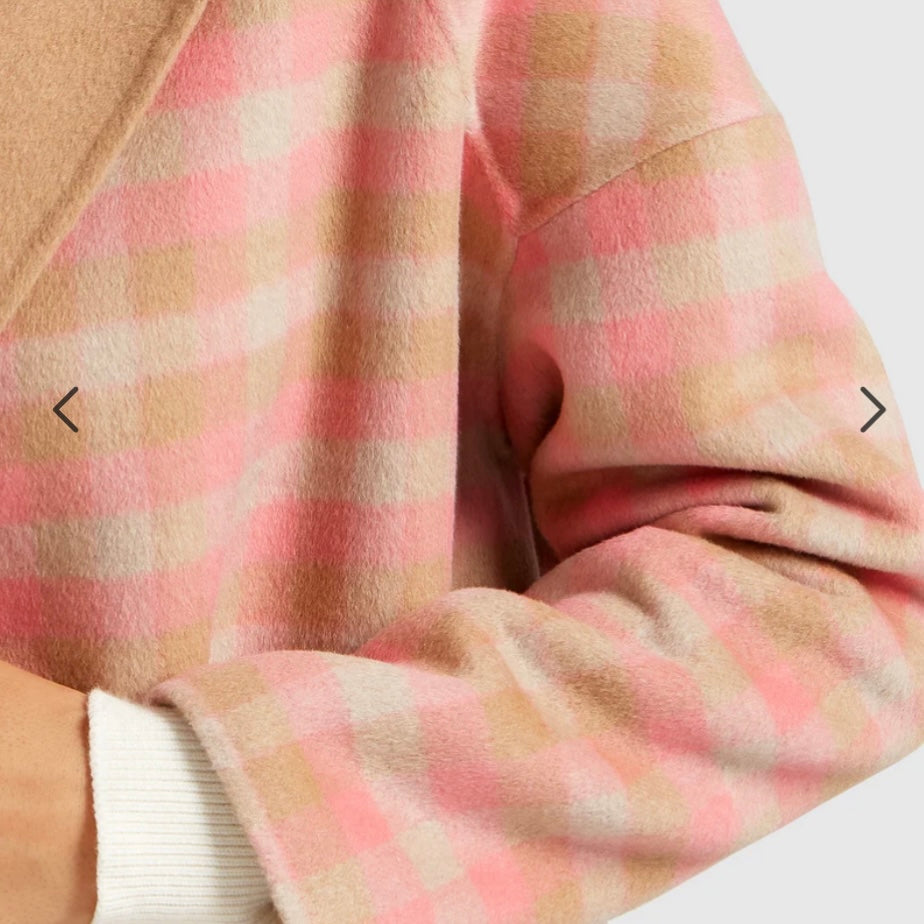 KAIA DOUBLE BREASTED WOOL COAT-ICED VOVO CHECK