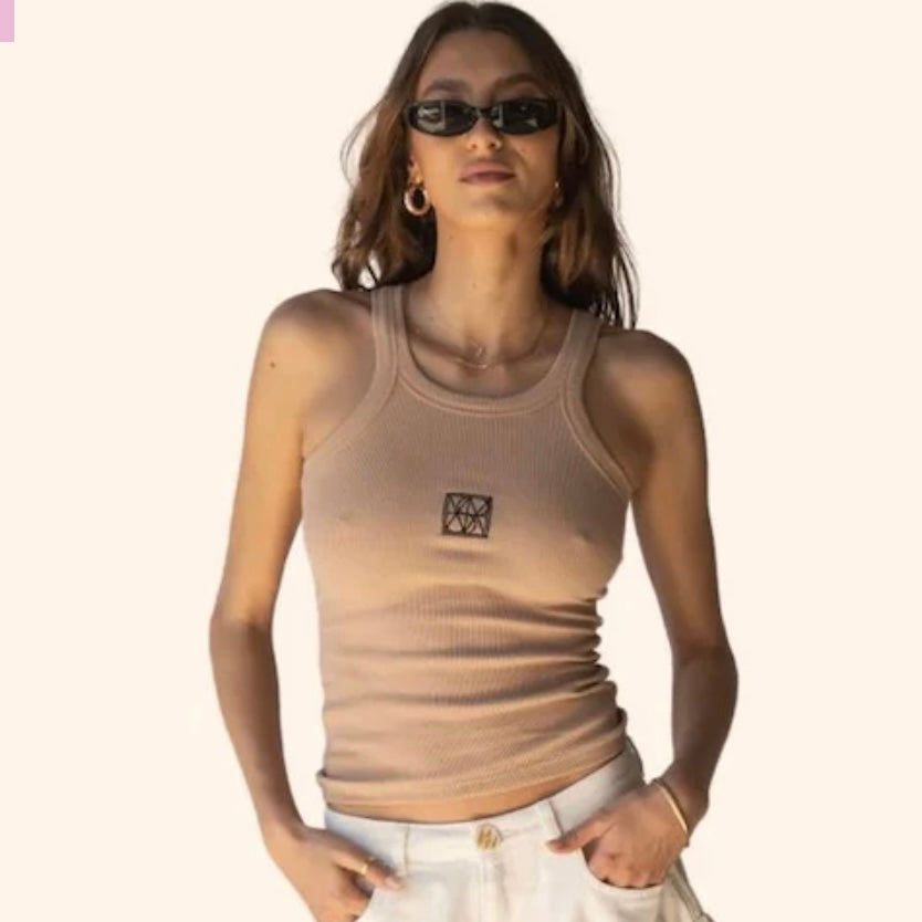 MONOGRAM TANK
-MACADAMIA-ARAMINTA JAMES
