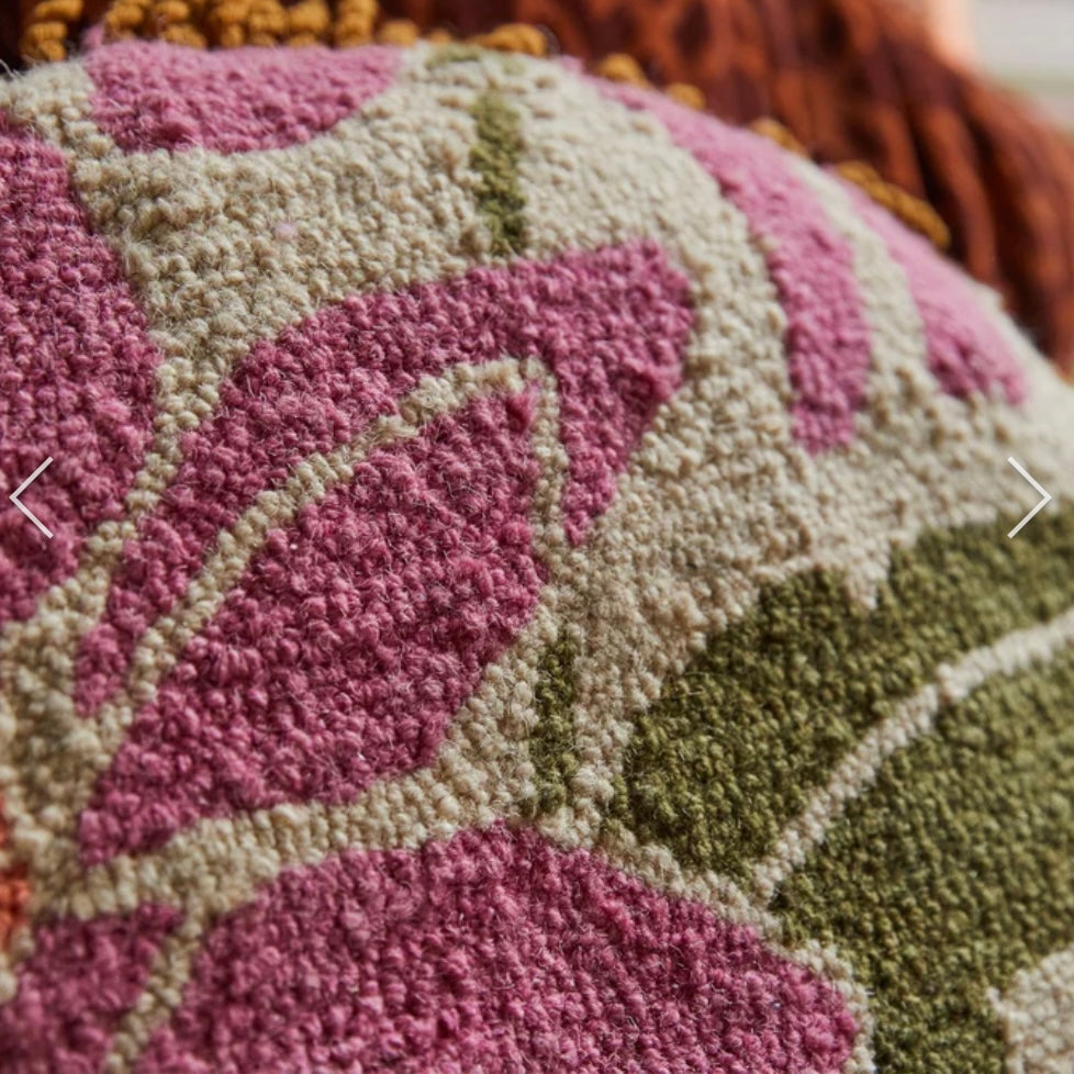 AJA PUNCH NEEDLE CUSHION-SAGE & CLARE