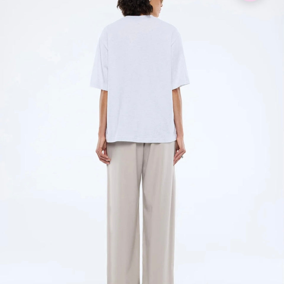 Ena Pelly -Pelly Collegiate Tee -White Marle