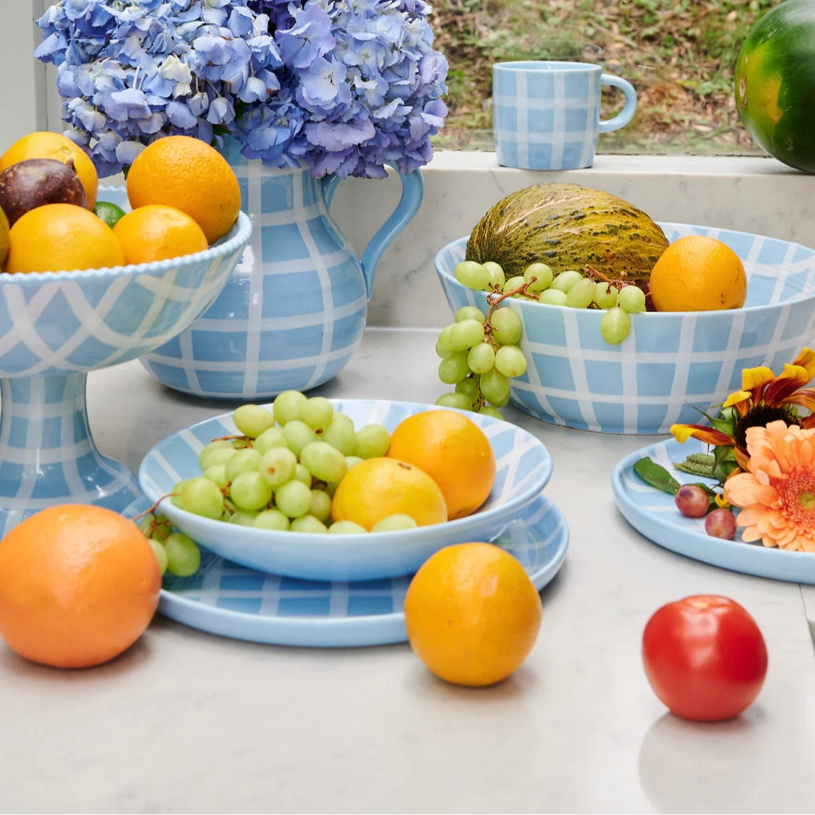 BLUE BIRD TARTAN FRUIT BOWL