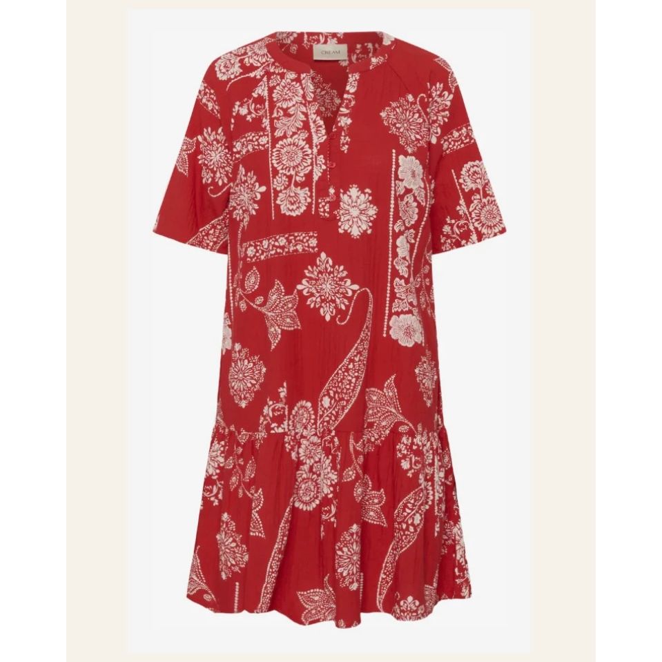 Gianni Dress- Red Ethnic Print