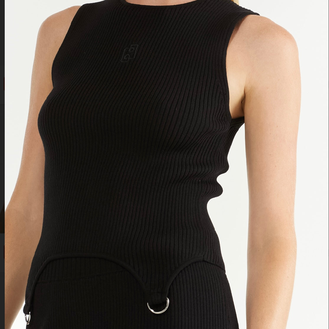 ENA PELLY -KITA RIB KNIT TANK-BLACK