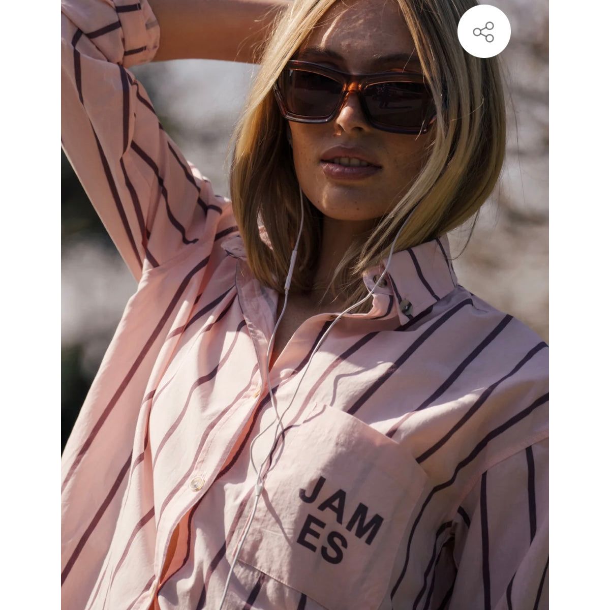 ALPINE COTTON STRIPE SHIRT-LIGHT BLUSH