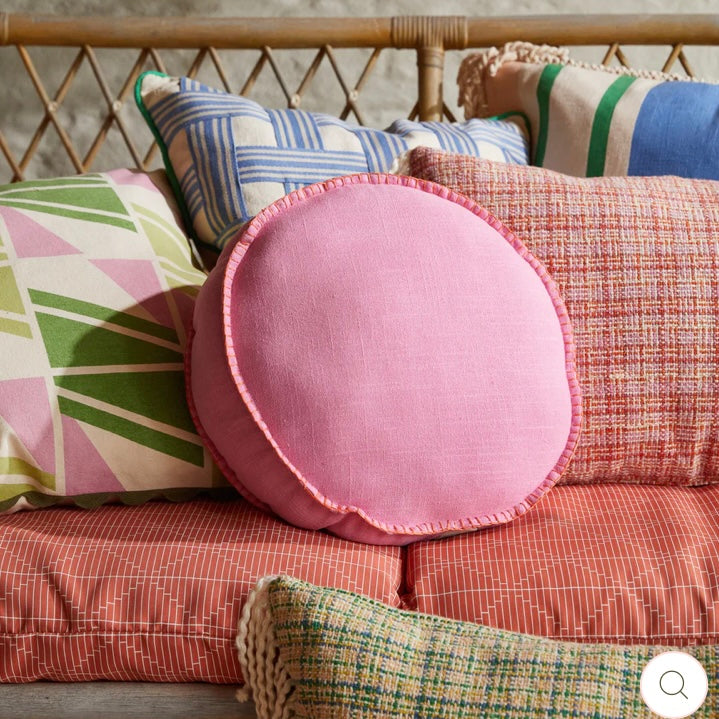 RYLIE ROUND CUSHION - DAHLIA-SAGE & CLARE