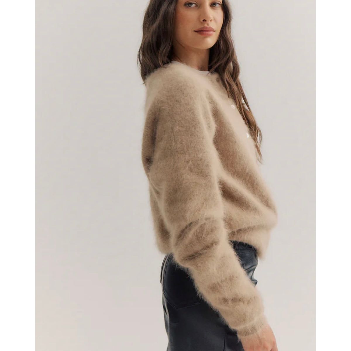 Frankie Crew Cardigan - Latte