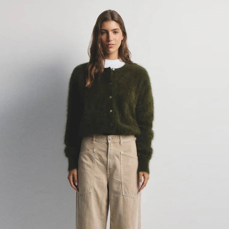 World Of Nomads-Frankie Cashmere Cardigan -Moss