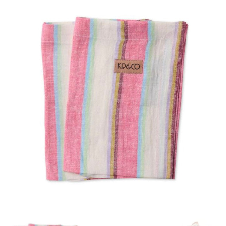 Rose Water Stripe Linen Napkin Set - Set of 4 - Kip&Co