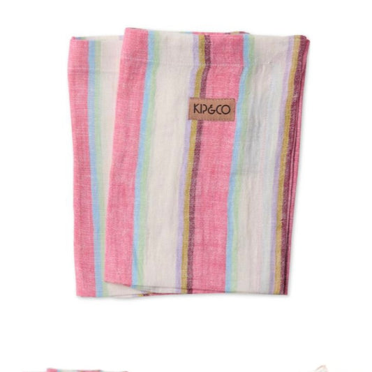 Rose Water Stripe Linen Napkin Set - Set of 4 - Kip&Co