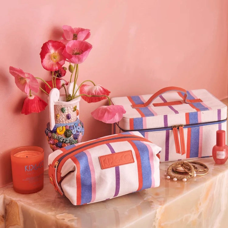 MALDIVES STRIPE TOILETRY CASE-KIP & CO