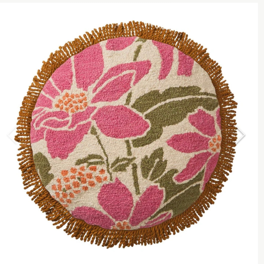 AJA PUNCH NEEDLE CUSHION-SAGE & CLARE