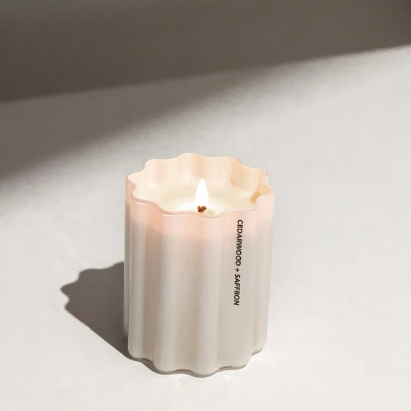 Cedar & Saffron Wave Candle